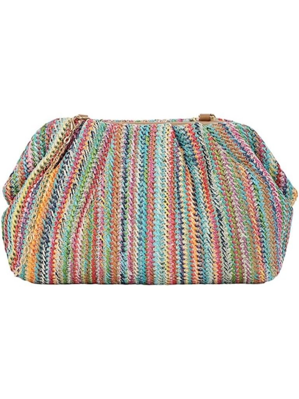 Women’s Colorful Straw Woven Clutch Purse Crossbody Evening Wedding Handbag